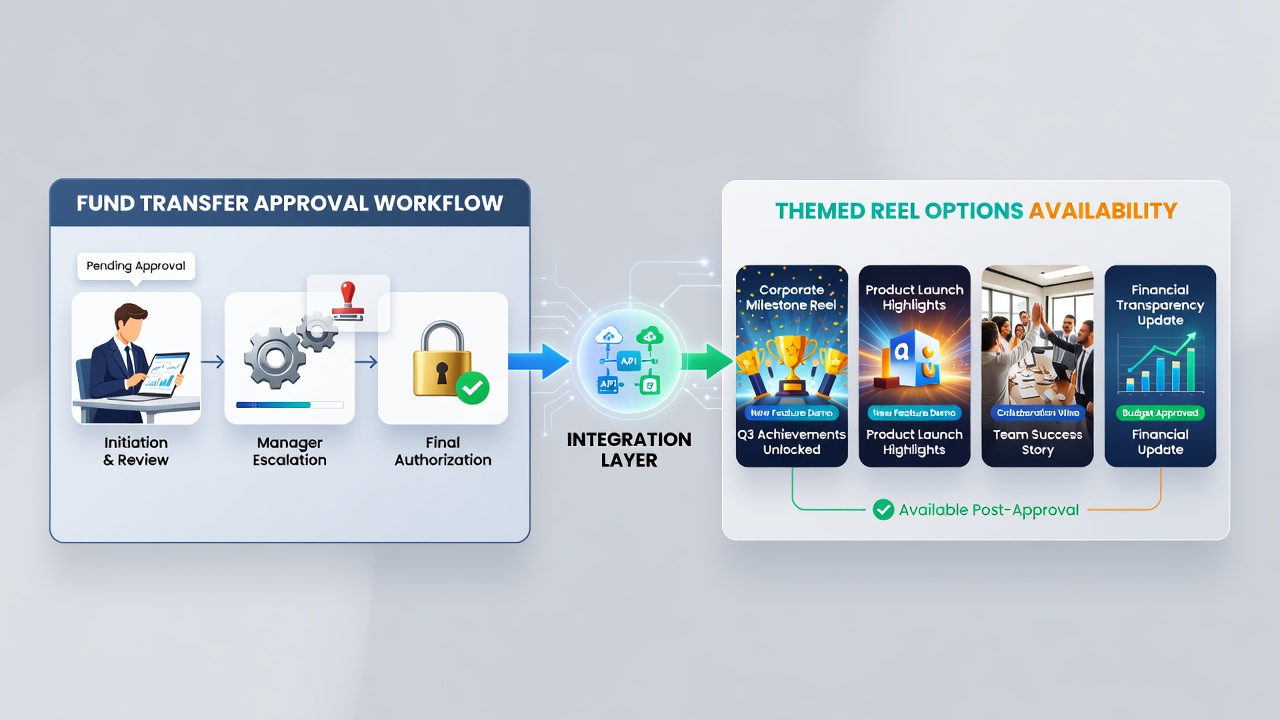 Infographic illustrating how approval stages affect access to themed reels across different remote platforms