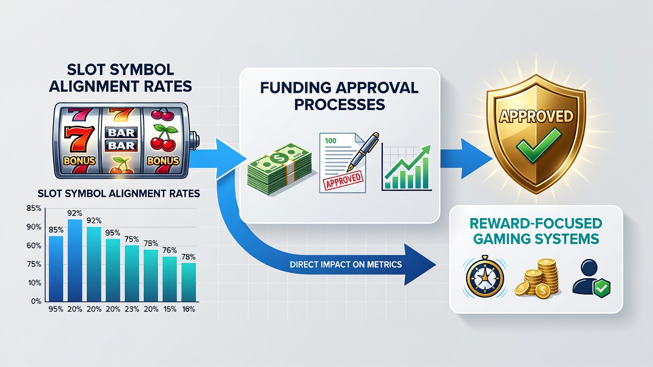 Infographic illustrating data flows between slot reel outcomes and automated funding verification systems