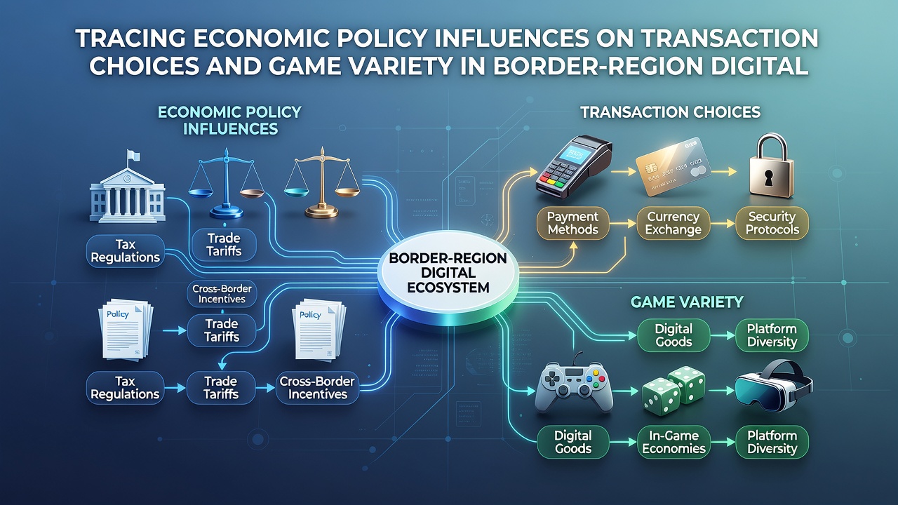 Data visualization of game variety metrics across border digital platforms linked to transaction policy shifts